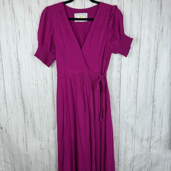 Anthropologie Maeve Magenta Wrap Dress US Small - Picture 3 of 9